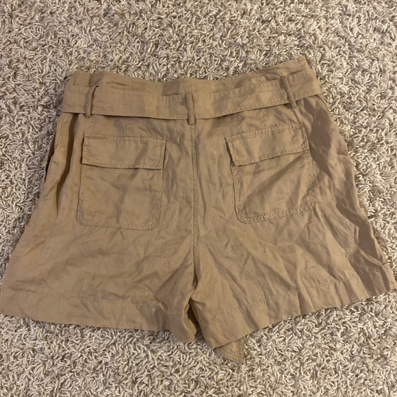 Ralph Lauren black label Tan Lino High Waist Shorts with Belt size 14 - Picture 3 of 4